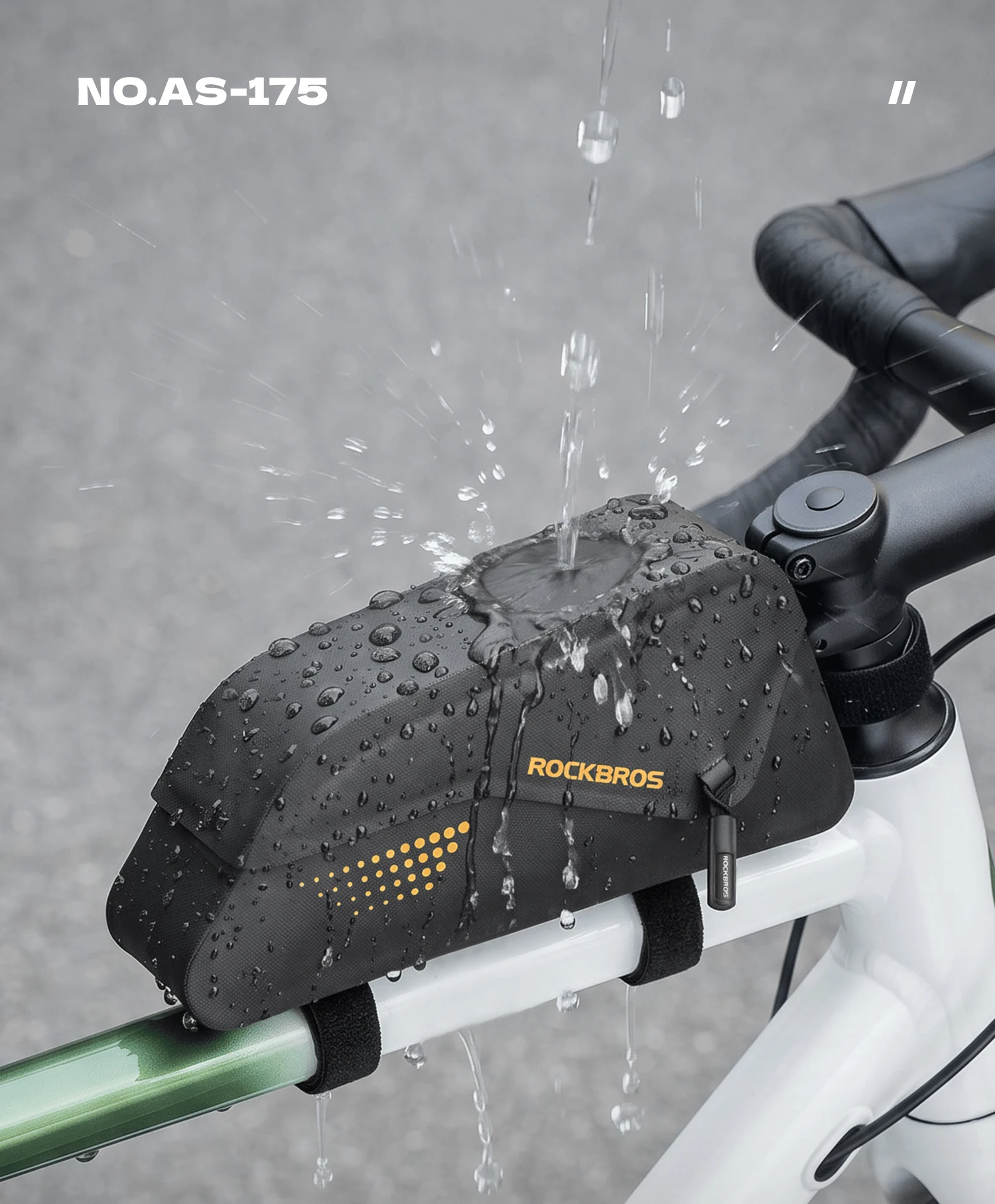ROCKBROS Fahrradtasche 0,8L Kapazität Wasserdichte Magnetabdeckung Vorderrahmen MTB Rennrad Fahrradtasche Oberrohrtasche Fahrradzubehör – Detail 1