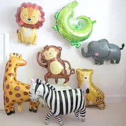 Cartoon Animal Theme Foil Balloon Jungle Safari Forest Lion Rabbit Kids Birthday Decoration Supplies Elephant Giraffe Baloon