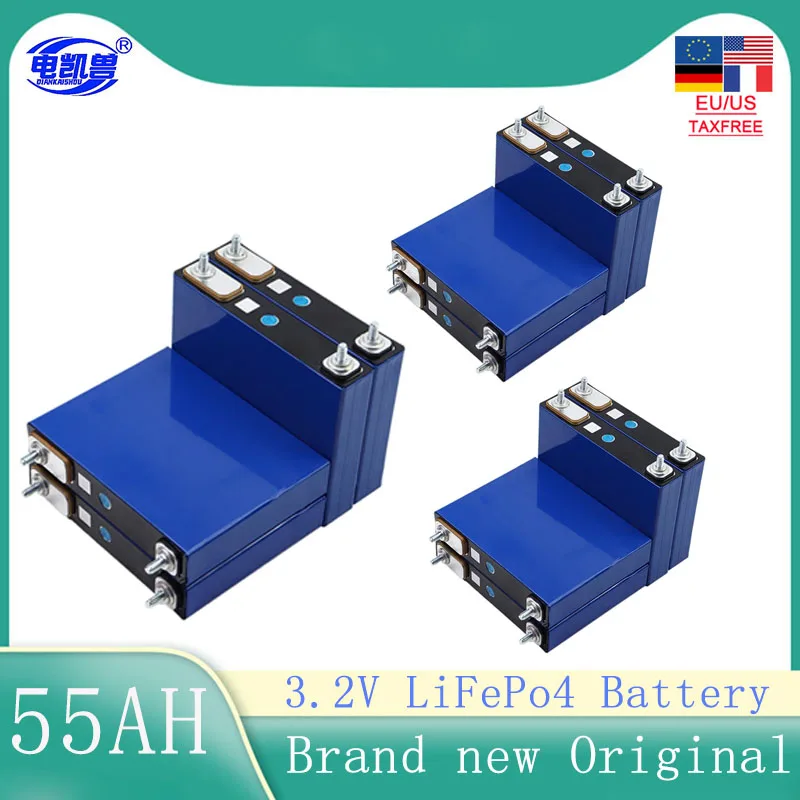 

New 3.2V 50Ah 52AH 55Ah LiFePO4 Battery 12V 24V 48V diy Battery Motorcycle Motor Rechargeable Battery EU US Duty Free