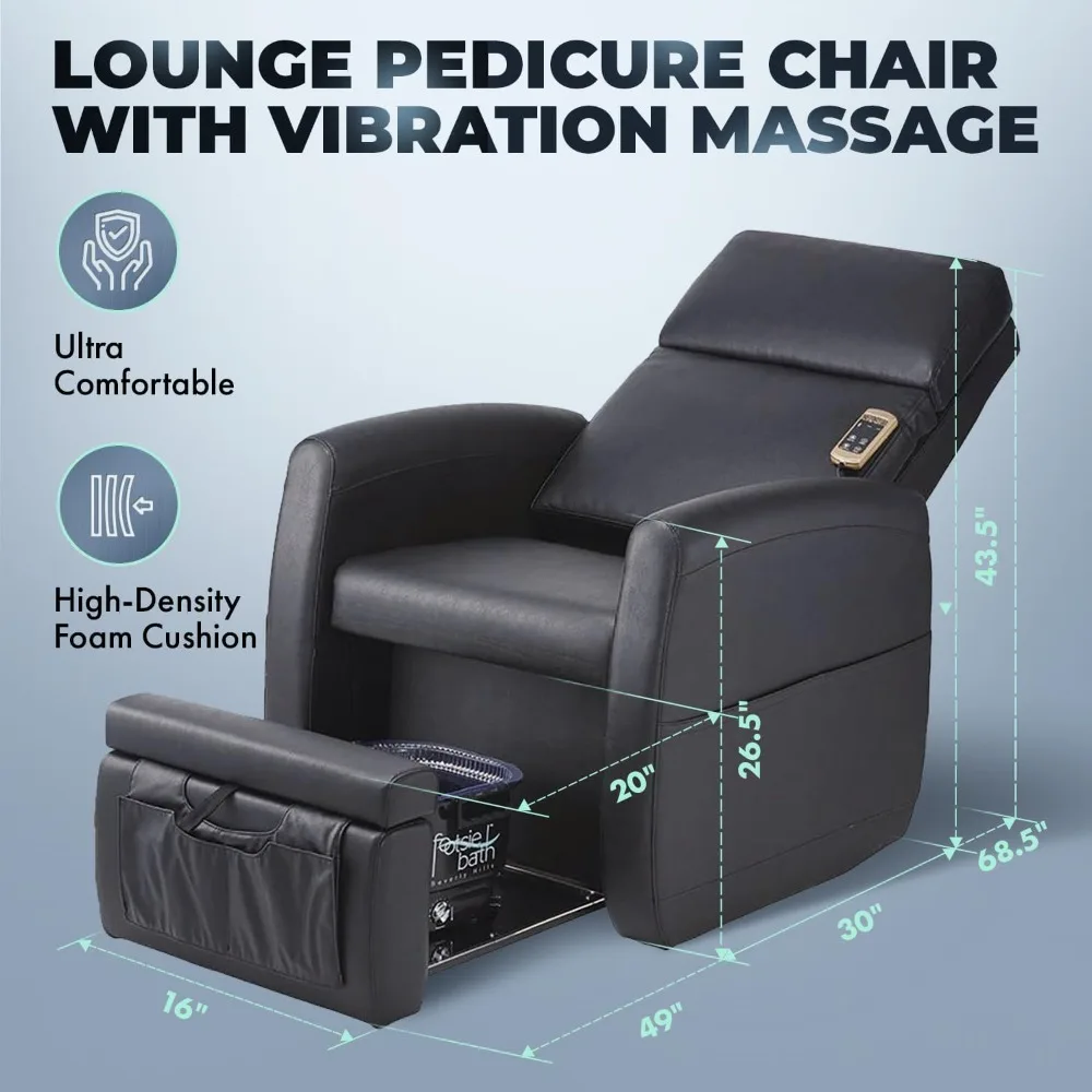 Electric lounge chairs with vibration massage function on the back and backrest in professional salons and spas