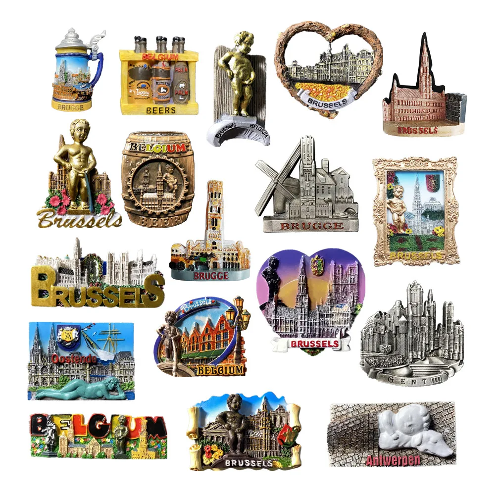 

Europe Belgium 3D Fridge Magnets Tourism Souvenir Refrigerator Magnets Sticker Collection Handicraft Decoration Articles