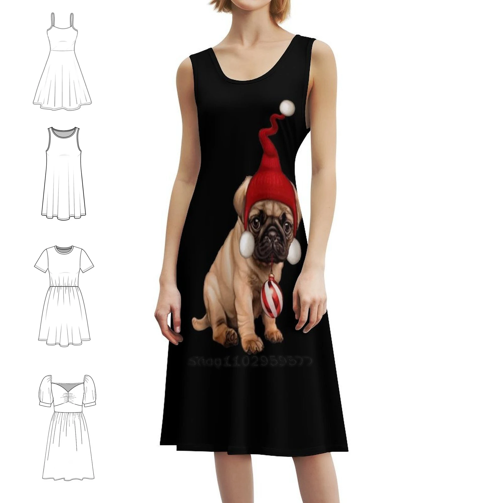 

Рождественское платье в корейском стиле для собак, элегантное повседневное платье для вечеринки или повседневной носки, рождественское женское платье