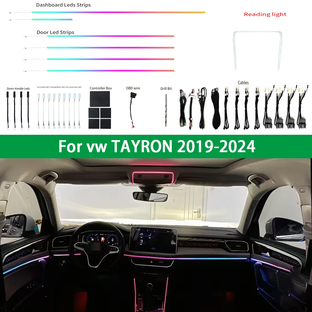 

Smyphony RGB For Volkswagen Tayron 2019-2024 Dynamic atmosphere lighting dynamic lighting screen/APP control ambient lighting