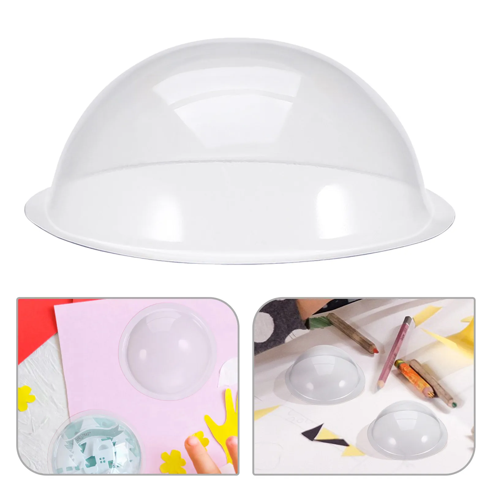 12 dômes transparents en plastique remplissables pour boules de neige, 16 cm, hémisphères à décorer soi-même pour décorations de village de Noël, fêtes
