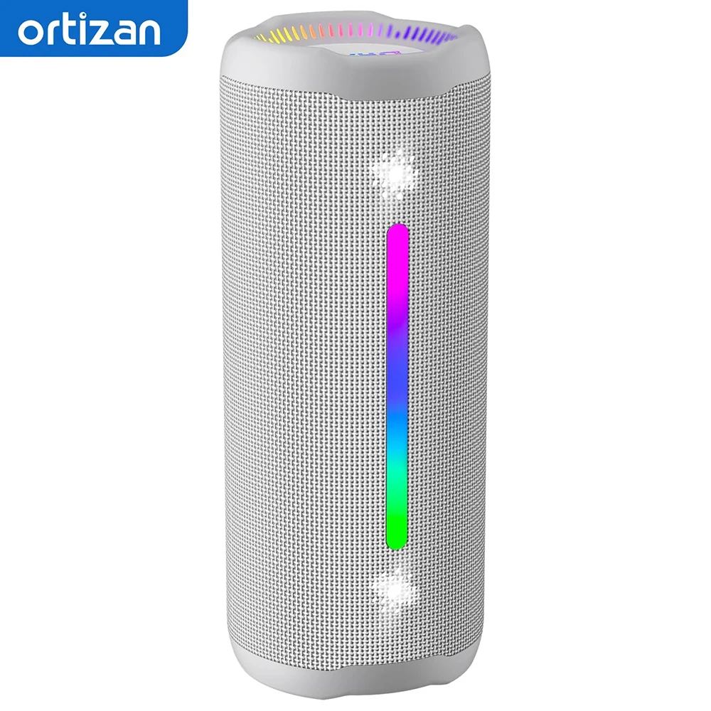 Bluetooth Speaker,Portable Speakers with Immersive Audio, LED Lights,24H Playtime,Bluetooth 5.3, Support TWS TF USB,Waterproof