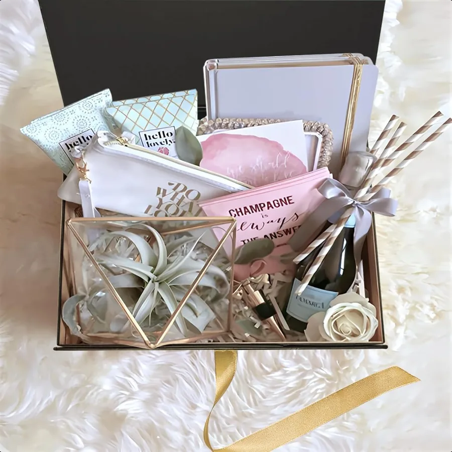 Caja de regalo con tapa10.24x7.48x3.15Cajas de regalo para regalos con cinta y cierre magnéticoEmbalaje de regalo de boda de San Valentín