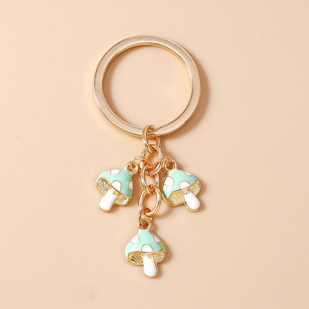 Aihua Niedlicher Pilz-Schlüsselanhänger, vergoldeter Pilz-Schlüsselring für Damen und Herren, Handtaschenanhänger, handgefertigter Schmuck, Geschenke – Detail 8