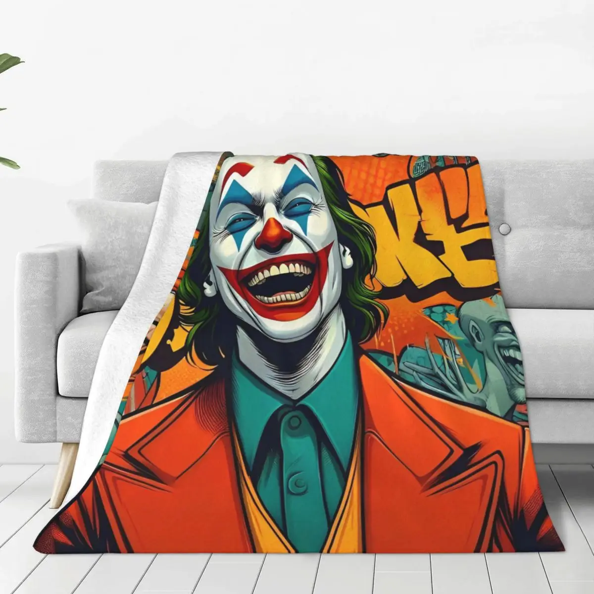 Joker Soft Warm Blanket cartoon Airplane Travel Plush Throw Blanket Graphic Couch Chair Flannel Bedspread Sofa Bed Cover