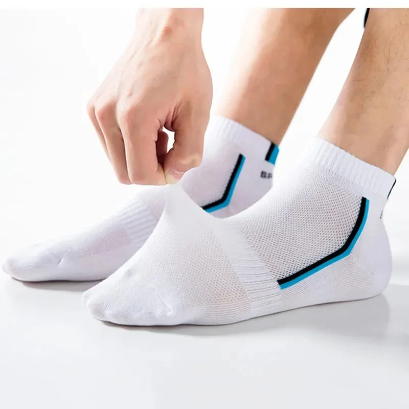 5 Pairs/lot Men Socks Mesh Breathable Mesh Boat Short Casual Socks Summer Cotton Sports Socks Absorb Sweat Ankle Socks