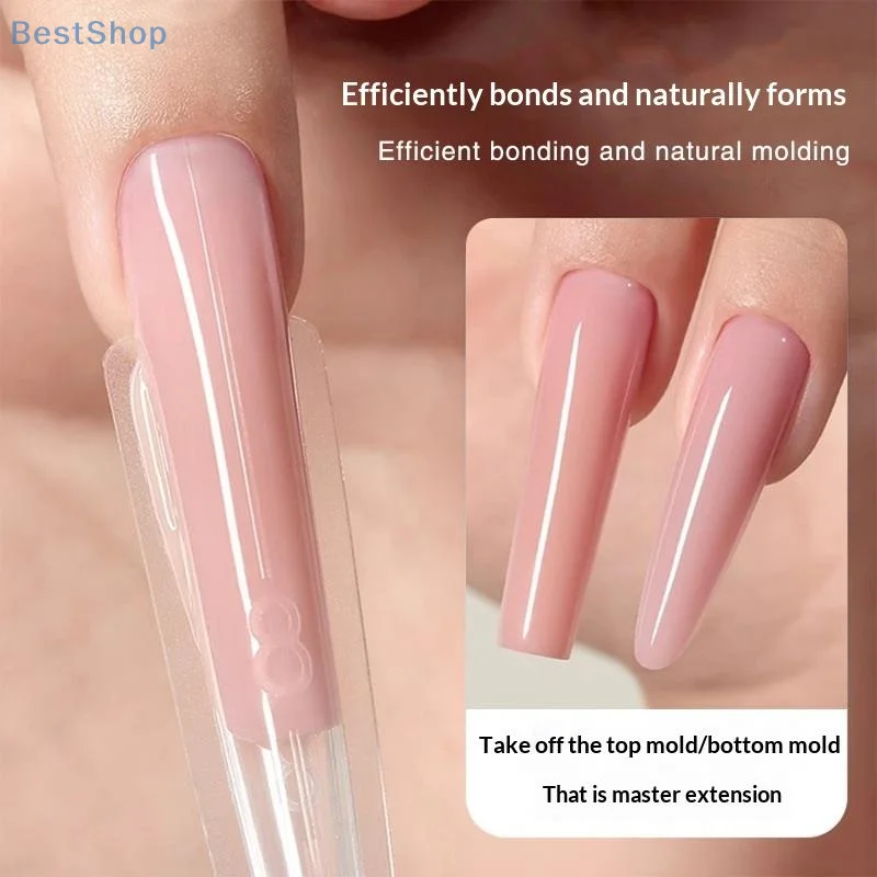 140/280 Stuks Sandwich Dual Nail Forms Extensions-Dual Forms Top Bottom Mold Lange Vierkante Amandel Nail Art vormen Manicure Tool