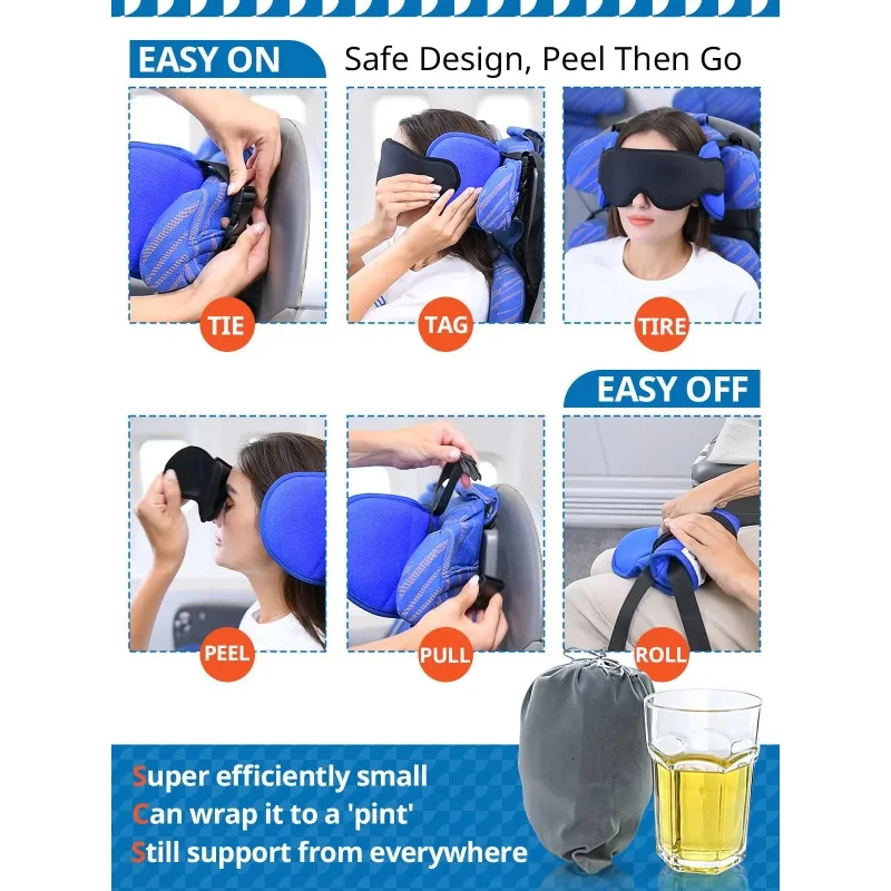 Multifunctional Travel Sleep Eye Mask Neck Pillow Breathable Light‑Blocking Eye Cover Neck Support for Airplane Trip
