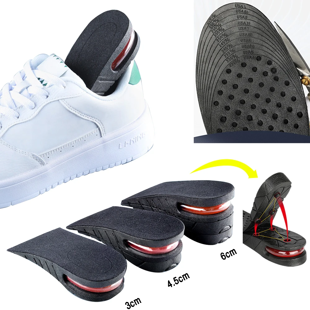 Semelles rehaussantes unisexes pour hommes et femmes, chaussures rehaussantes, coussin, baskets, rehaussement du talon, accessoires, augmentation, recommandé