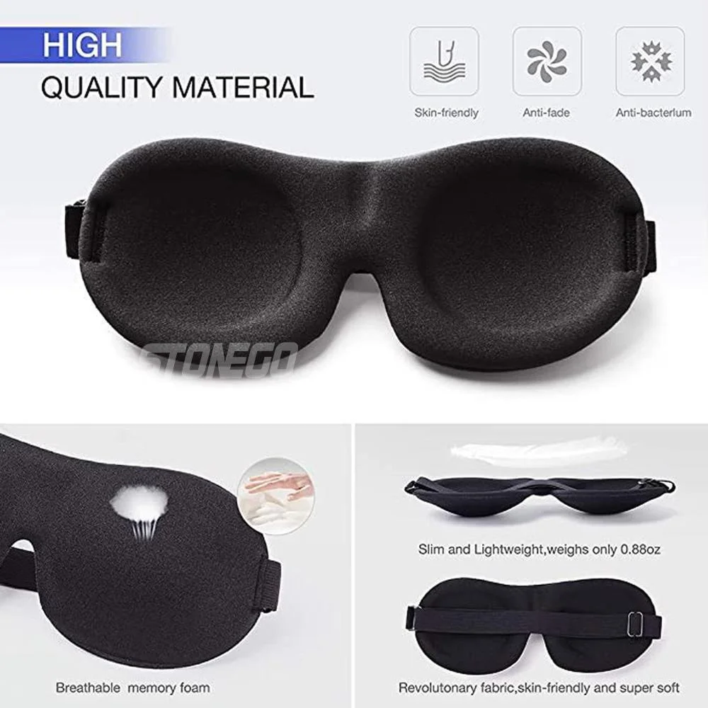 3D Contoured Blackout Sleep Eye Mask Adjustable Strap for Nap Travel Night Shift Yoga Meditation