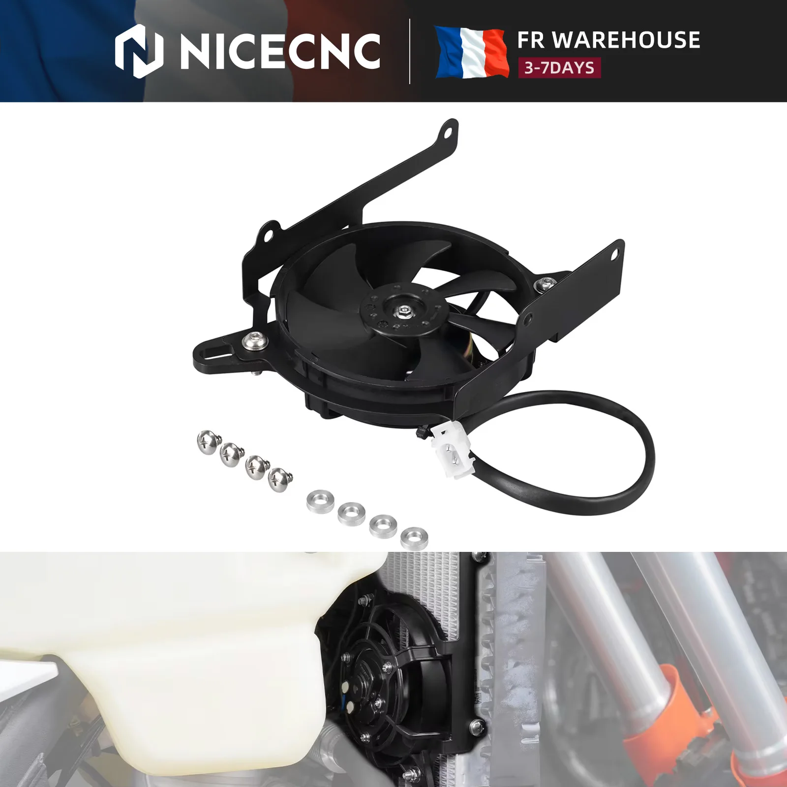 Kit de support de ventilateur de refroidissement de radiateur 12V pour KTM 2024 2025 EXC 300 EXCF 350 EXC 450 XCW XCF-W XWF SXF 450 XC XCF SX SXF 2023-2025
