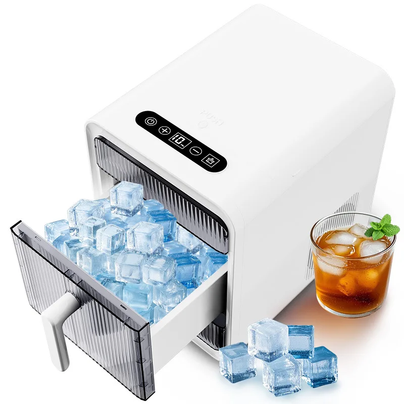 Exclusive 110V Electric Ice Maker Commercial and Household Mini Integrated Square Ice Cube Making Machine