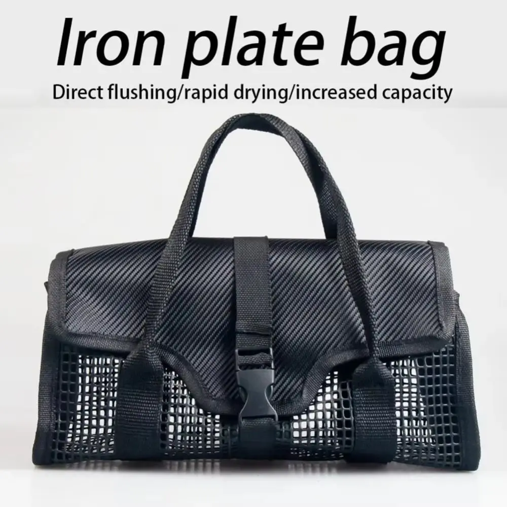 

Large Capacity Lure Storage Bag Hollow Out Mesh Pouch Jigging Bait Organizer Hooks Box PVC Black Jig Mesh Bag Freshwater