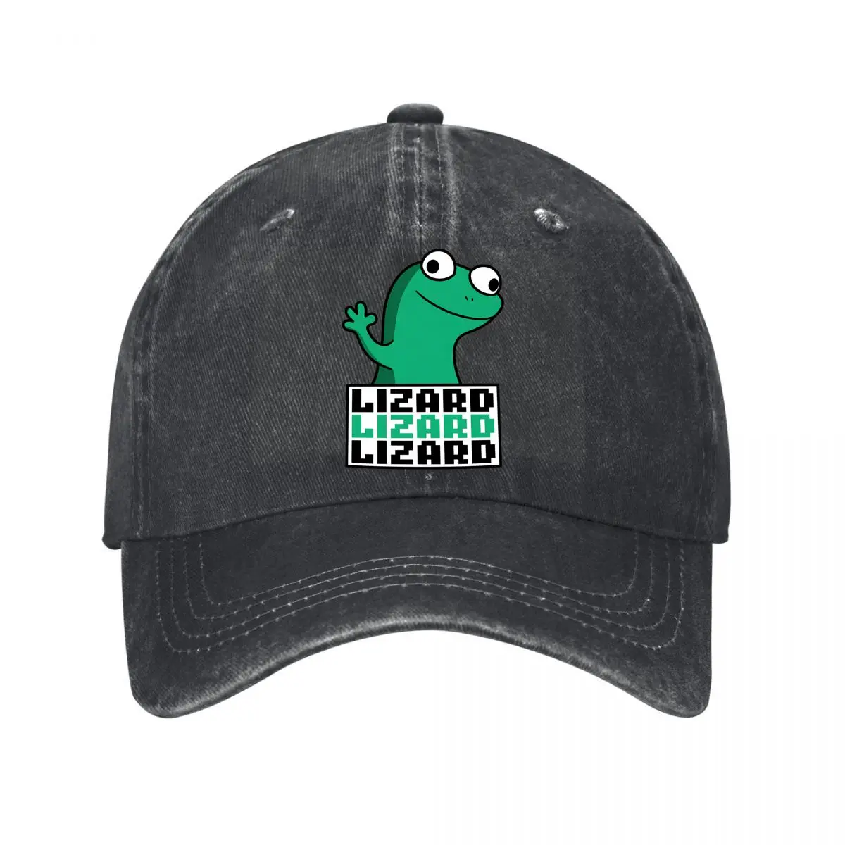 Lizard Lizaro Green Cartoon Reptile New Vintage Washed Cotton Baseball Cap Sun Hats
