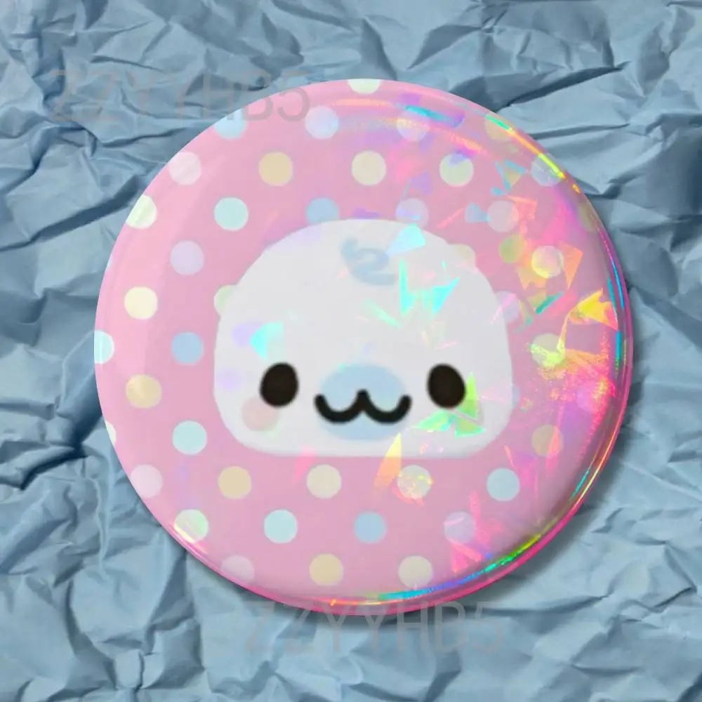 CUTE M-Mamegoma Seal Meme Coin Badges Tinplate Round Brooch Custom Anime Role Enamel Pins Gifts for Fans Friends - Image 4