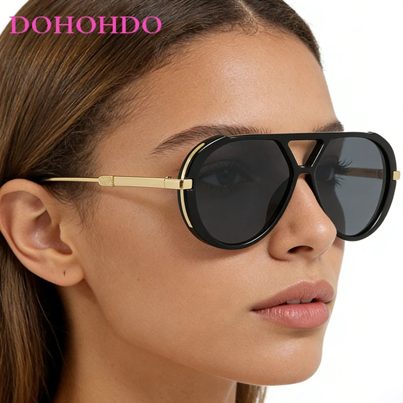 

Trendy Metal Pilot Y2K Women Sunglasses Fashion Brand Design Men Sunglasses Outdoor Sports Summer Traveling Drive Eyewear UV400