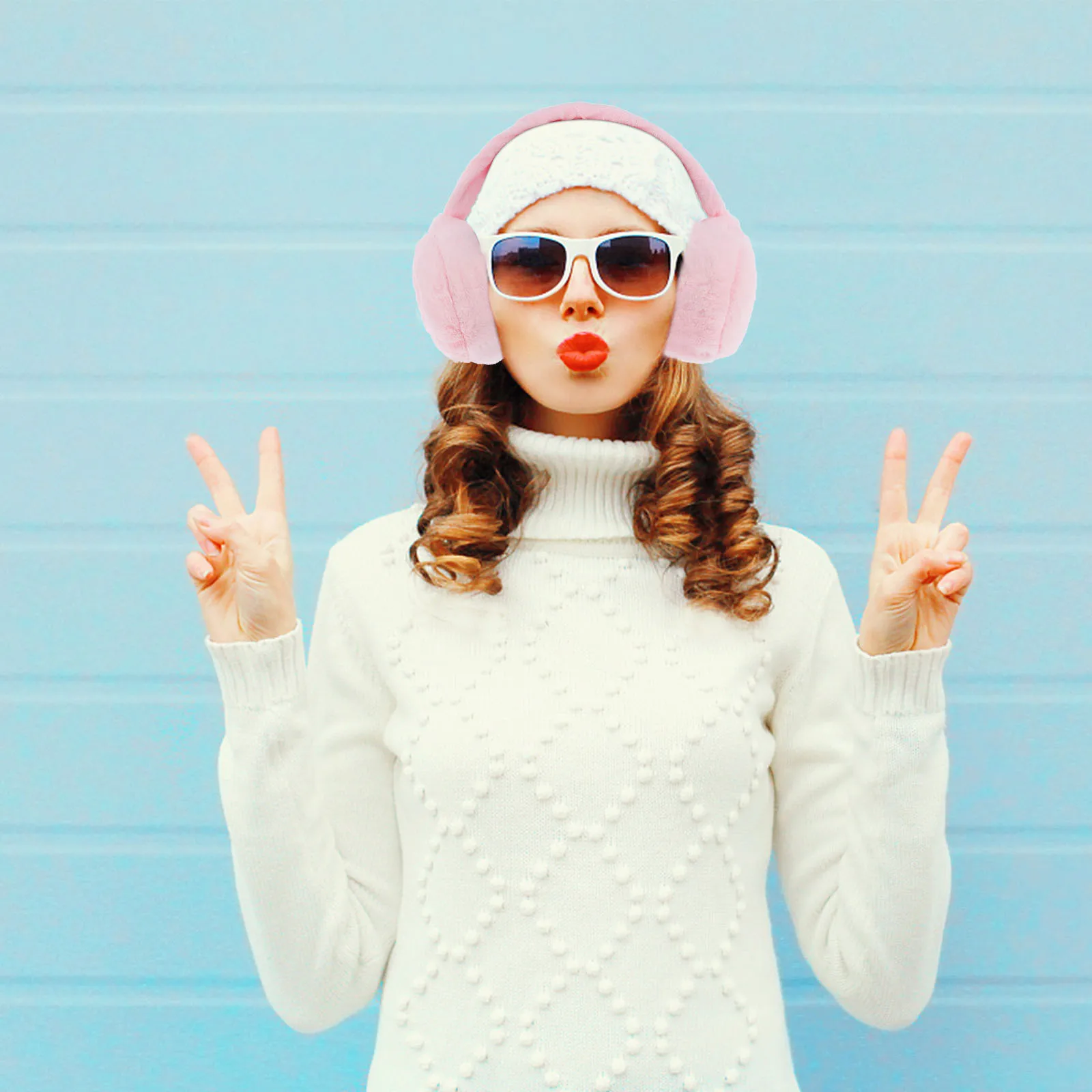 قطعة واحدة من غطاء الأذن الشتوي لركوب الدراجات، مادة متينة آمنة للاستخدام لفترة طويلة، غطاء أذن جميل عصري #4