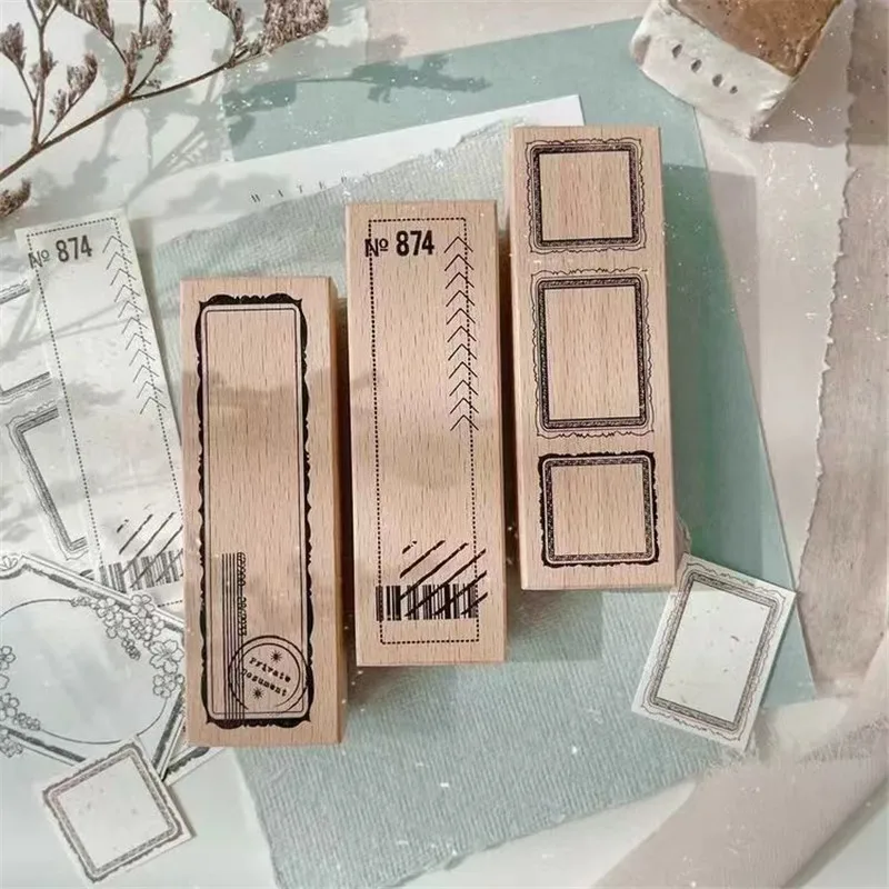 JP Vintage Back To Simple Retro Lables Wooden Rubber Stamp for DIY Scrapbooking Photo Album Card Making