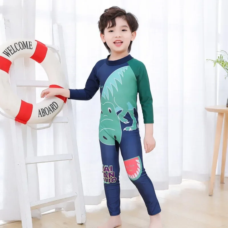 Cartoon kinderzwemkleding, strandkleding met lange mouwen voor jongens en meisjes, surfpak uit één stuk, zonnebrandbadpakken voor kinderen
