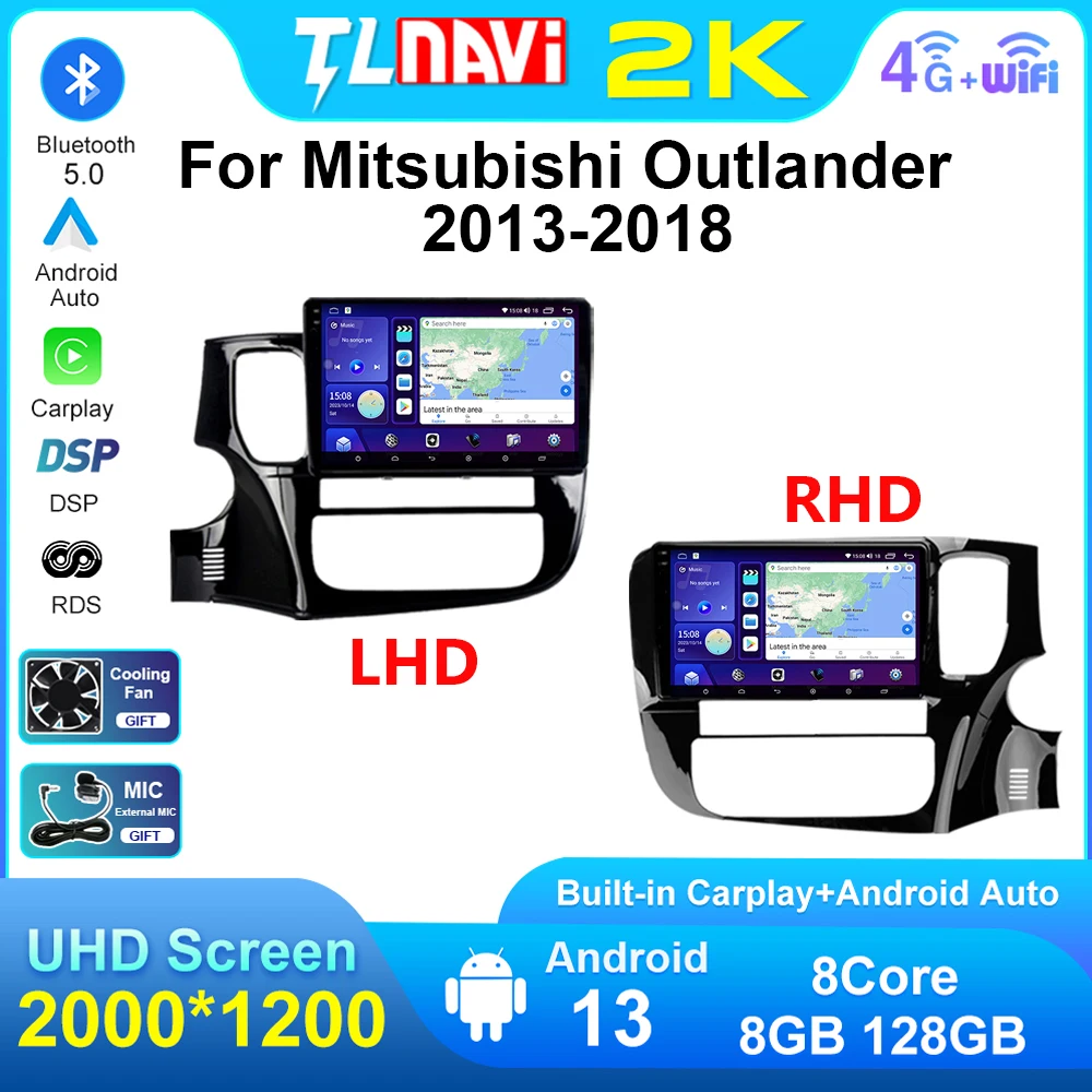 

Carplay Android 13 Octa-Core For Mitsubishi Outlander 3 GF0W GG0W 2013 - 2018 Car Radio Multimedia Player Navigation GPS