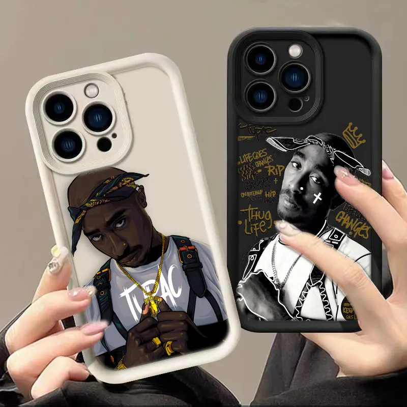 Phone Case For Redmi NOTE 17 15 13 14 10 10S 11 11S 11T 12 12S PRO PLUS 4G 5G DIY Case Shell Funda Cover Singer Rap 2pac Tupac