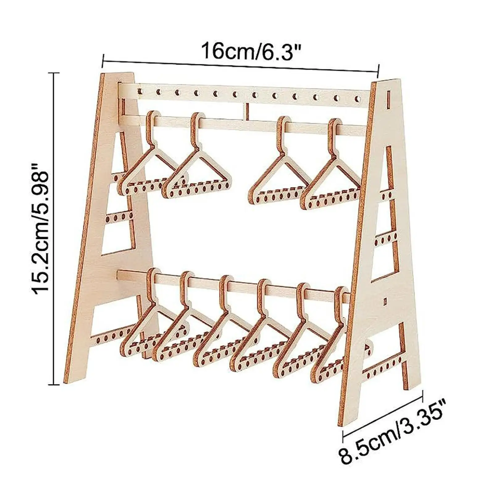 Earring Display Stand Wooden Earrings Storage Jewelry Stand Mini Coat Hanger Rack for Showcase Dresser Retail Store Desktop Hom