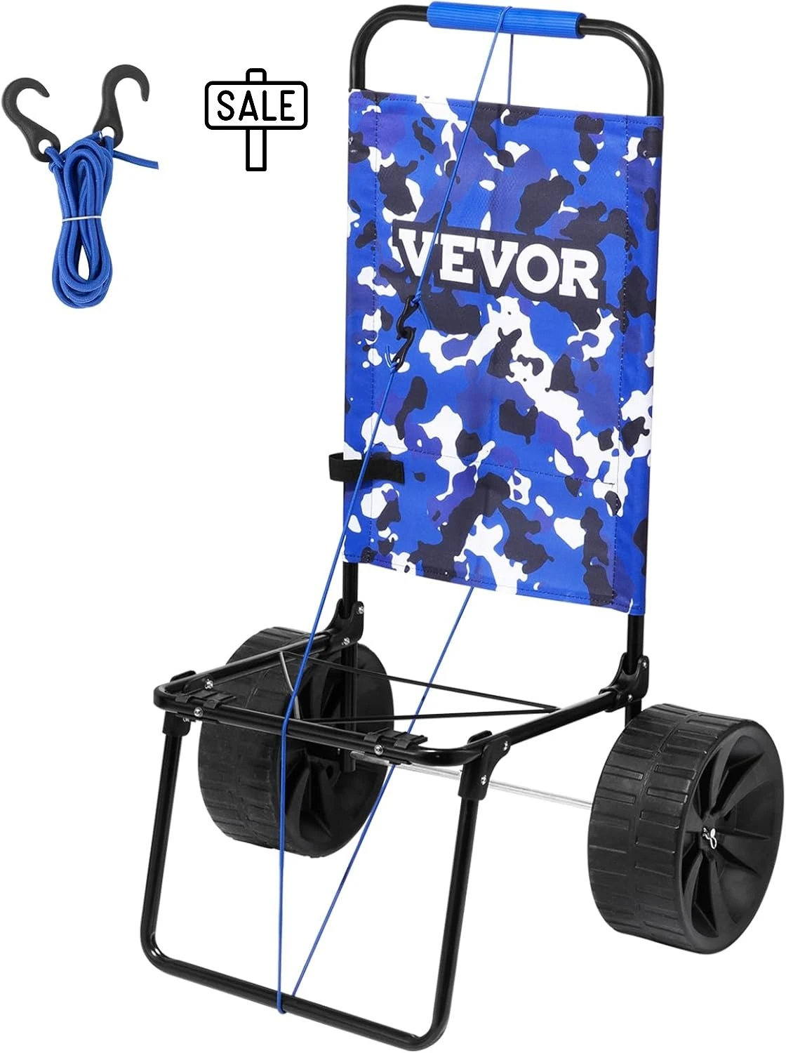 

Beach Dolly with Big Wheels for Sand, 15.4" x 15.7" Cargo Deck, w/ 10" PE Solid Wheels