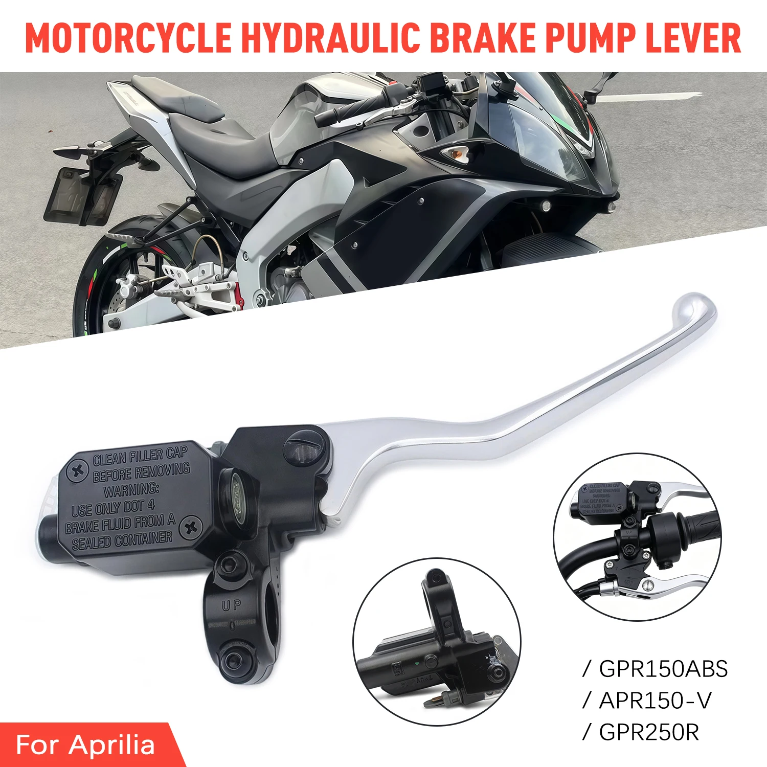

Brake Pump Hydraulic Pump Lever Front Brake Clutch Master Cylinder 22MM Levers For Aprilia GPR150 ABS APR150 V APR150-V GPR250R