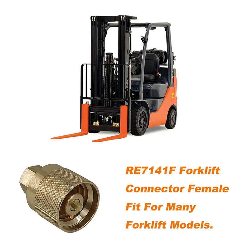 

ABFU-2X RE7141F Propane Forklift Connector Adapter Valve With Gasket - Brass Female Connector
