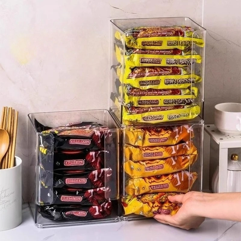 Space-Saving Kitchen Organizer Durable PP Ramen & Instant Noodle Cup Storage Box for Desk Pantry Kitchen Organizers And Storage