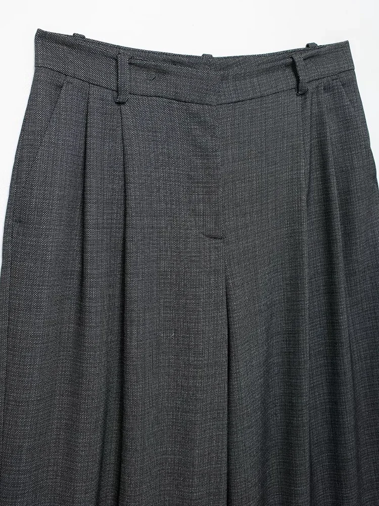 Women Fashion Elegant Pants Suits Female With Shoulder Pads Double-Breasted Blazer High Waist Trousers Ladies Chic Suits