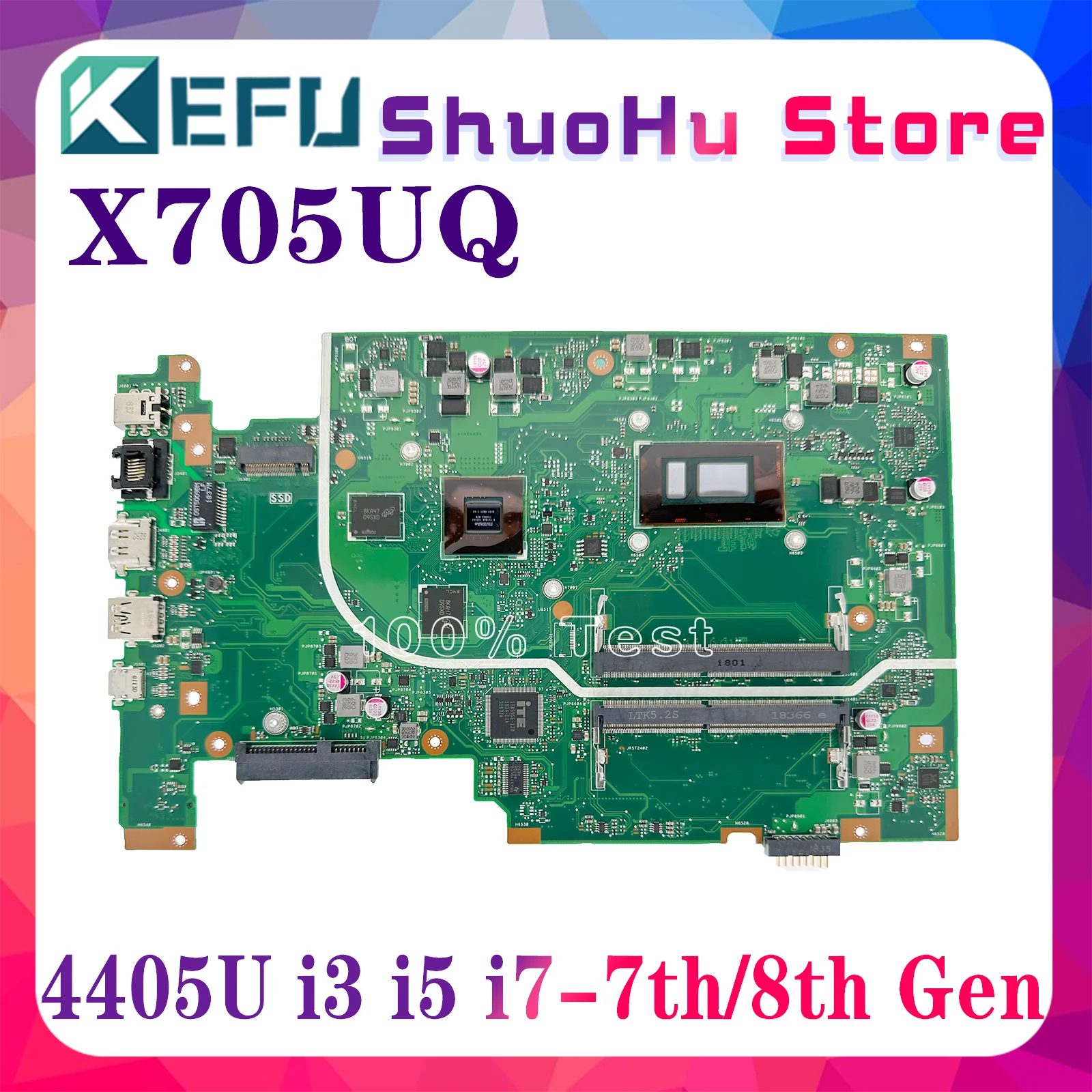 

X705UQ Mainboard X705UV X705UB X705UN X705UBP X705UVP A705U X705UNR Laptop Motherboard 4405U I3 I5 I7 6th/7th/8th MX150 940MX