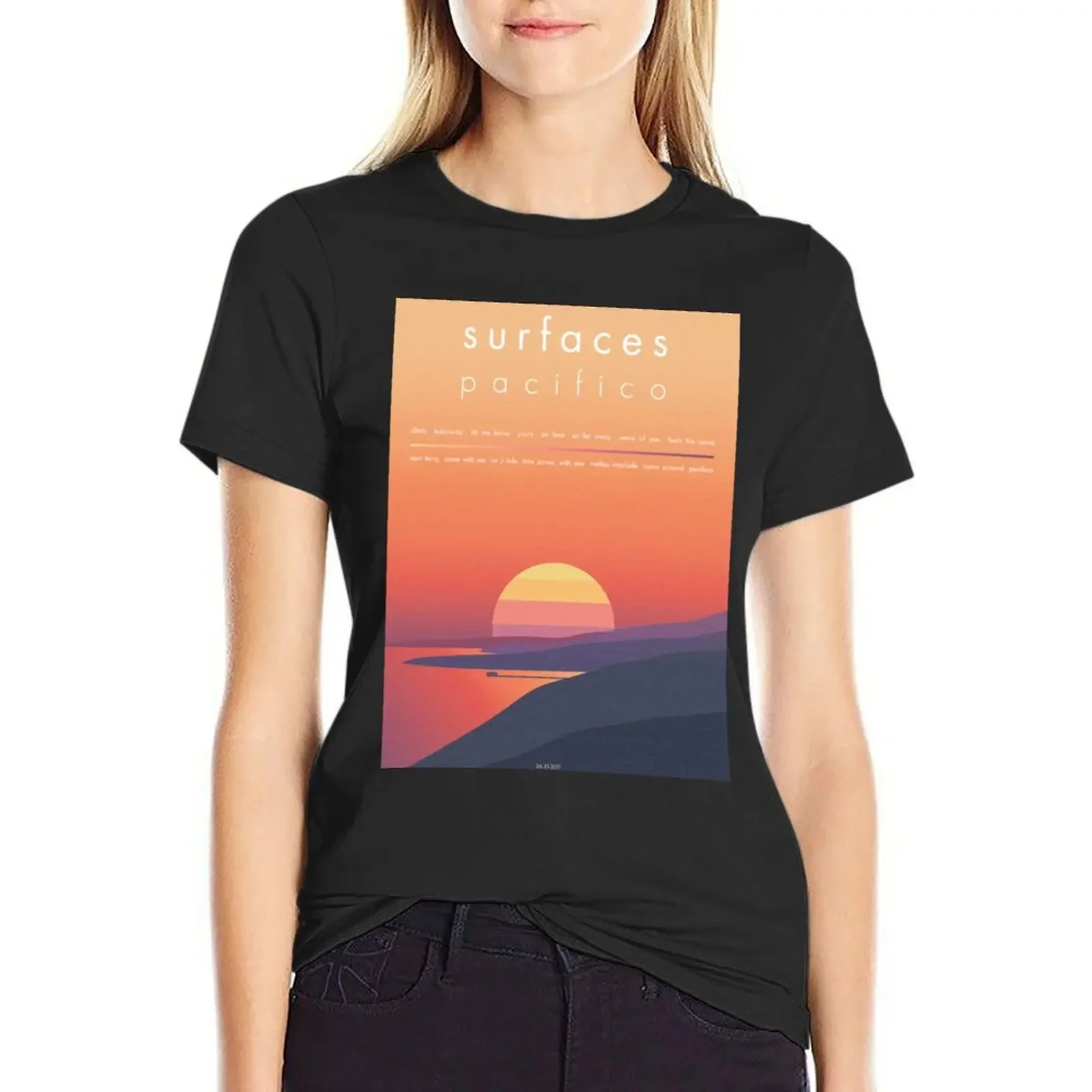 

Surfaces Pacifico (2021) Band Album Cover T-Shirt lady clothes tops graphics Summer Women's clothing