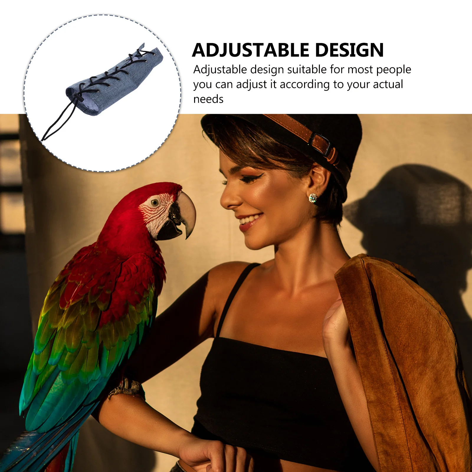 

Bird Arm Cover Cotton Material Safe Soft Wearable Adjustable Fit Most People Pet Training Playing Accessories Bird Arm Protector