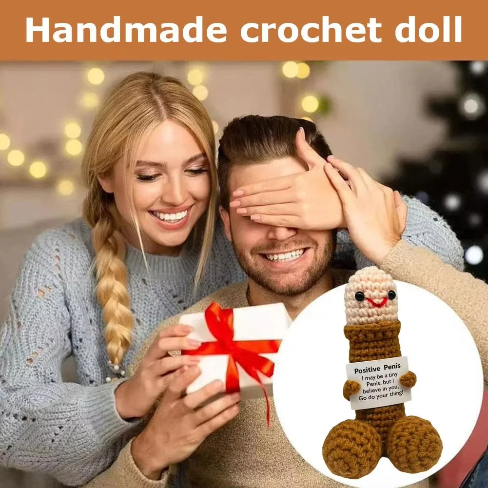 Positive Crochet Emotional Support Plushies Novelty Gifts Adult Friends Boyfriends Husband Fun Weird Stuff Gifts Positive Home