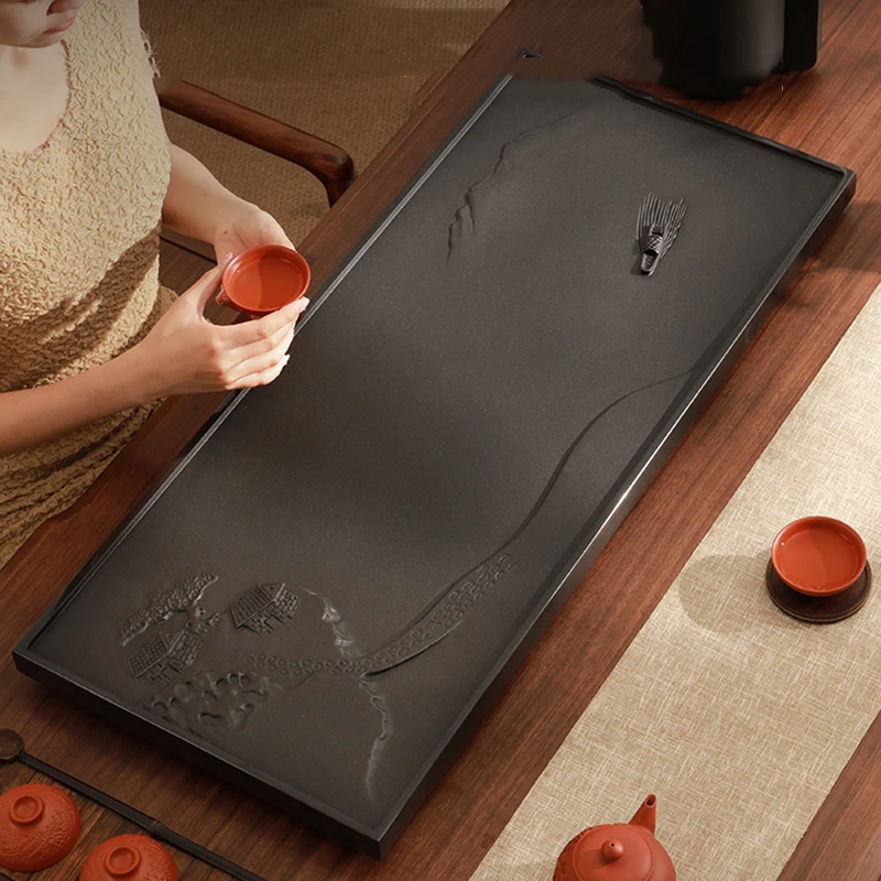 Kitchen Decorative Tea Tray Serving Luxury Accessories Stone Rectangle Tableware Tea Tray Living Room Bandejas Home Decorationgs
