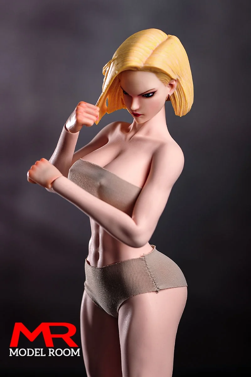 1/6 Scale Fighting Girl Muscle Seamless Body Model 12'' Soldatin Big Breast Action Figure Puppe mit physiologischen Details