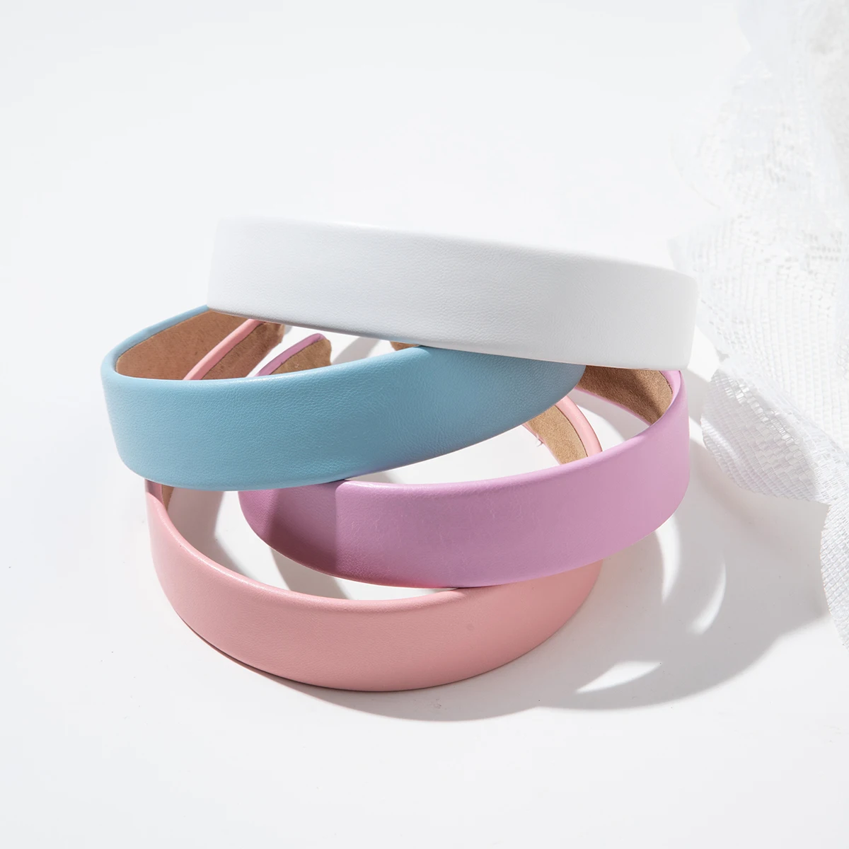 3cm PU Leather Headband Korean Style Fashion  Hairclip Hairbands Chic Vintage Hair Hoop Accessories for Girls Women Ladies