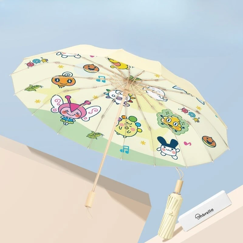 Bandai Electronic pet tamagotchi peripherals Sunscreen umbrella dual-purpose sun umbrella wind-resistant double folding sunshade