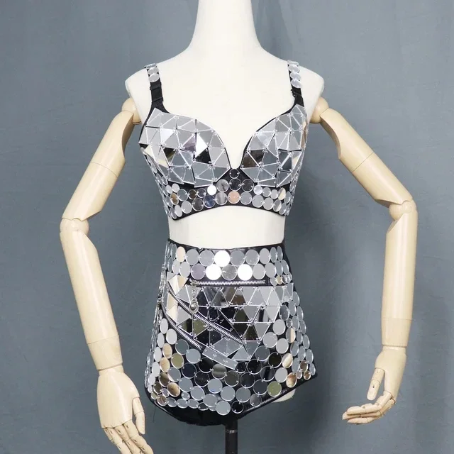 

Classical Ladies Mirror Nightclub Suit for Show Stage Performance Events Holiday Wearing