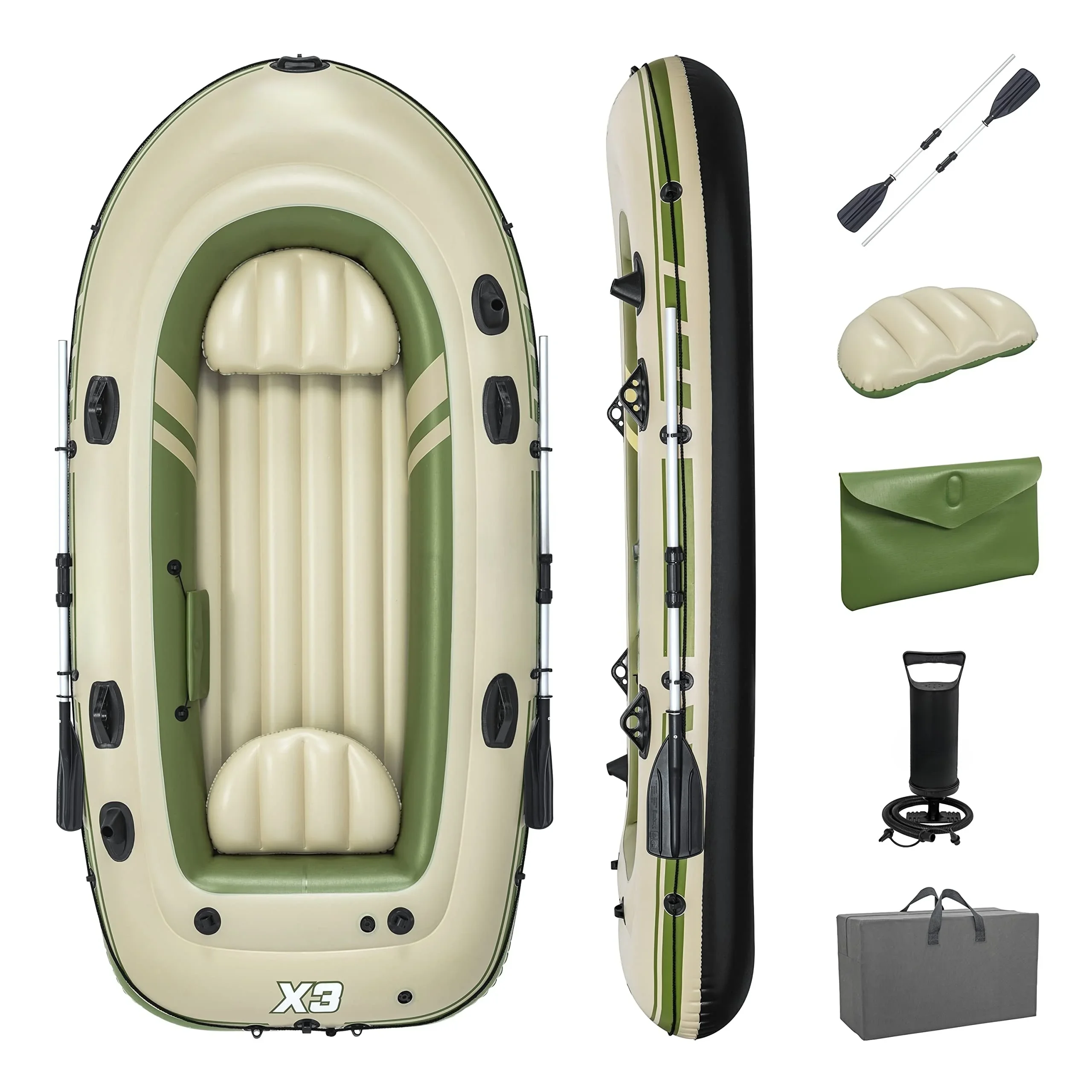 

OEM Inflatable Fishing Boat Outdoor 2 To 4 Person Inflatable Kayak Rowing Boat with Hand Pump