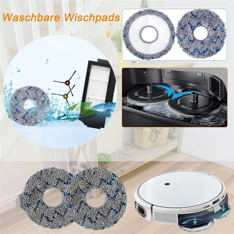 

Высококачественная основная боковая щетка HEPA-фильтры, ткань для швабры для Ecovacs Deebot X1 Omni X1 Turbo, замена робота-пылесоса