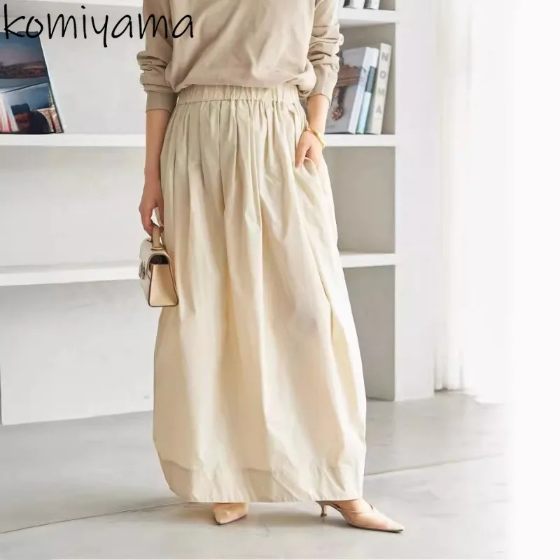 

High Elastic Waist Faldas Mujer Split Womens Skirt Casual Skirts Straight Ropa 2024 Spring Summer Japan Two Ways Wear Saia