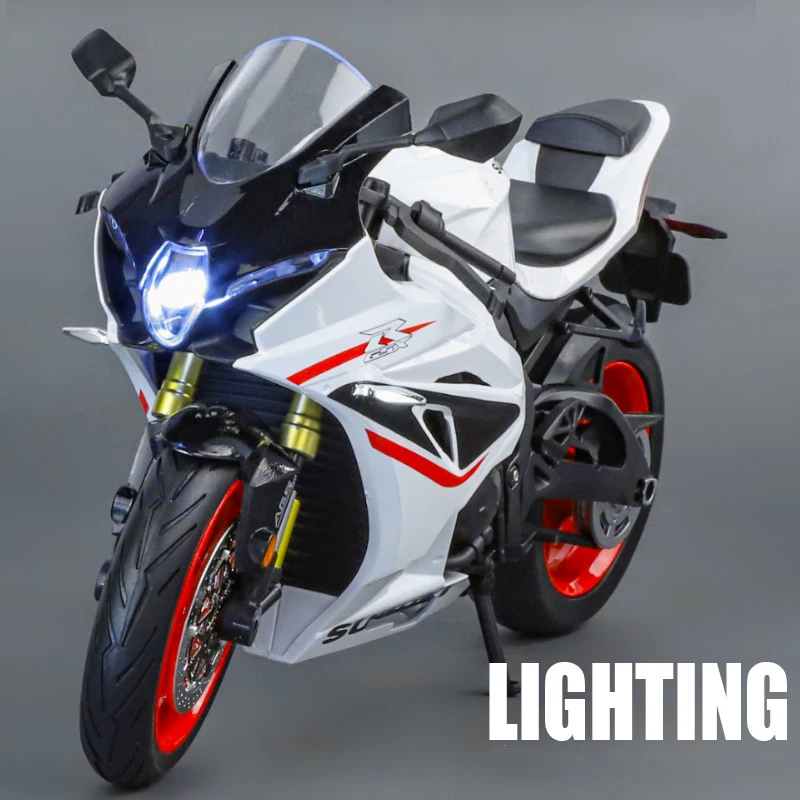 Suzuki-GSX-1000R H2R V4S 1:9, simulación de aleación, modelo de motocicleta, amortiguadores, colección de sonido y luz, coche de juguete, regalo para niños