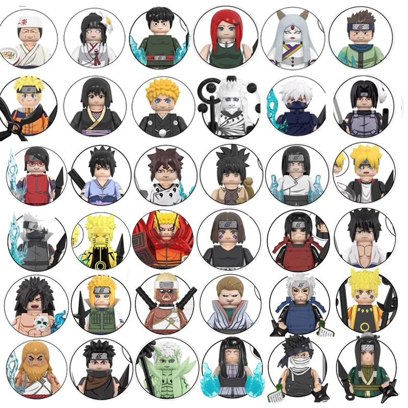 WM6152 6153 6154 2026 NUEVO NARUTO Annie Anime Ladrillos de Construcción Mini Figura de Acción Bloques de Construcción Regalos