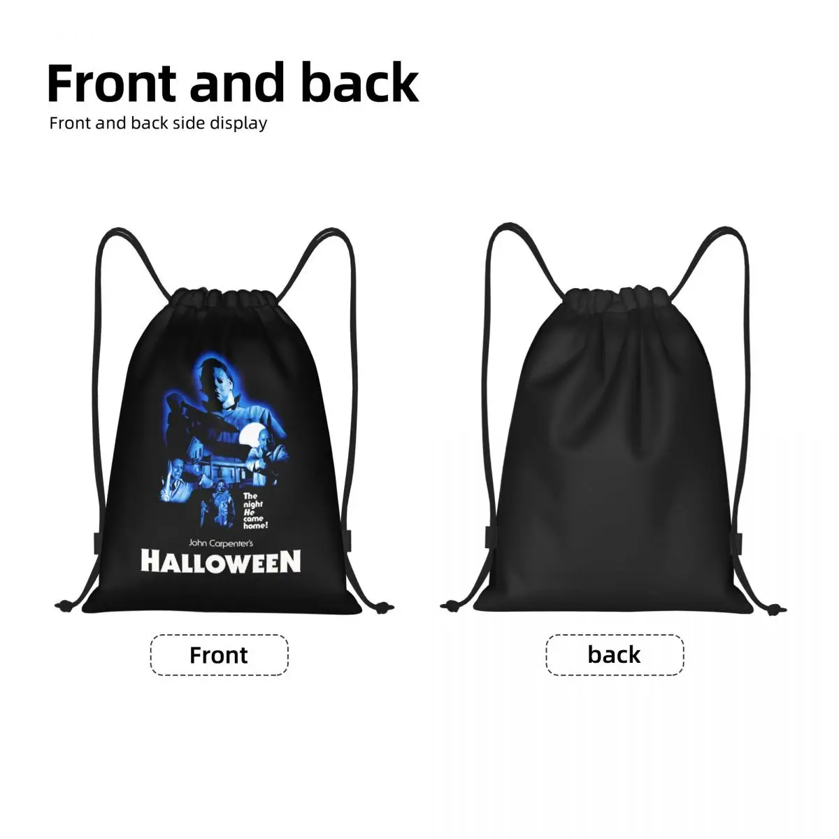 Horror Michael Myers Knives Drawstring Bag Men Women Portable Sports Gym Sackpack Halloween Nightmare Shopping Storage Backpacks