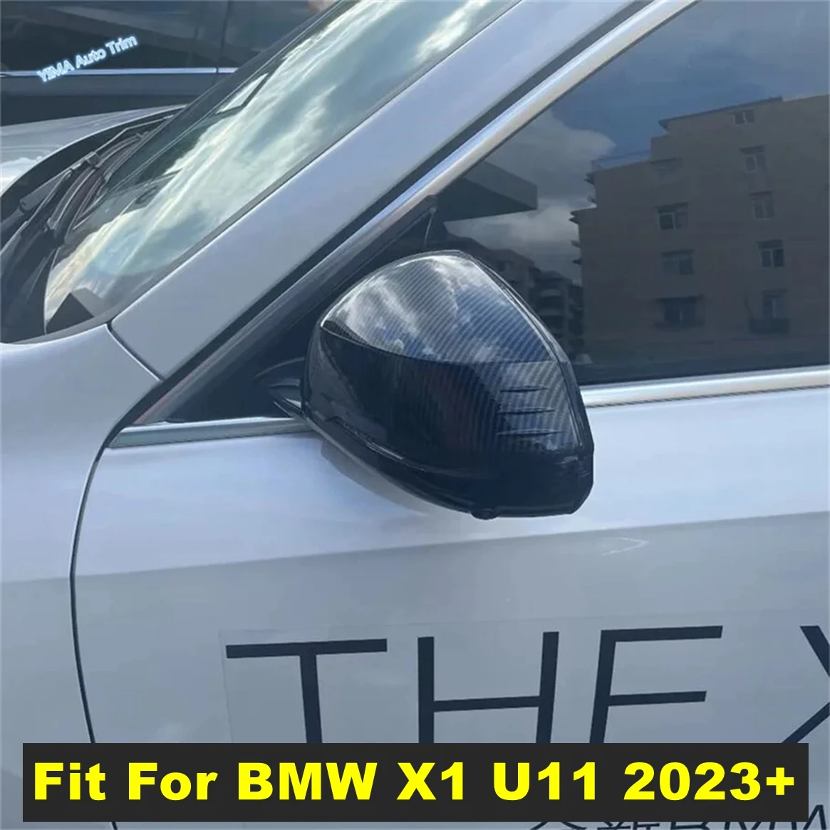 

Carbon Fiber Look Car Rearview Mirror Protector Back Up Mirrors Side Mirror ABS Accessories Cover Trim For BMW X1 U11 2023 2024